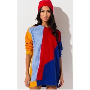 Multicolor sweater dress